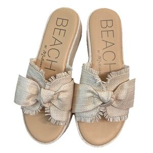 Beach by Matisse Sunda Platfrom‎ Sandals Size 8M Raffia Natural Slip On